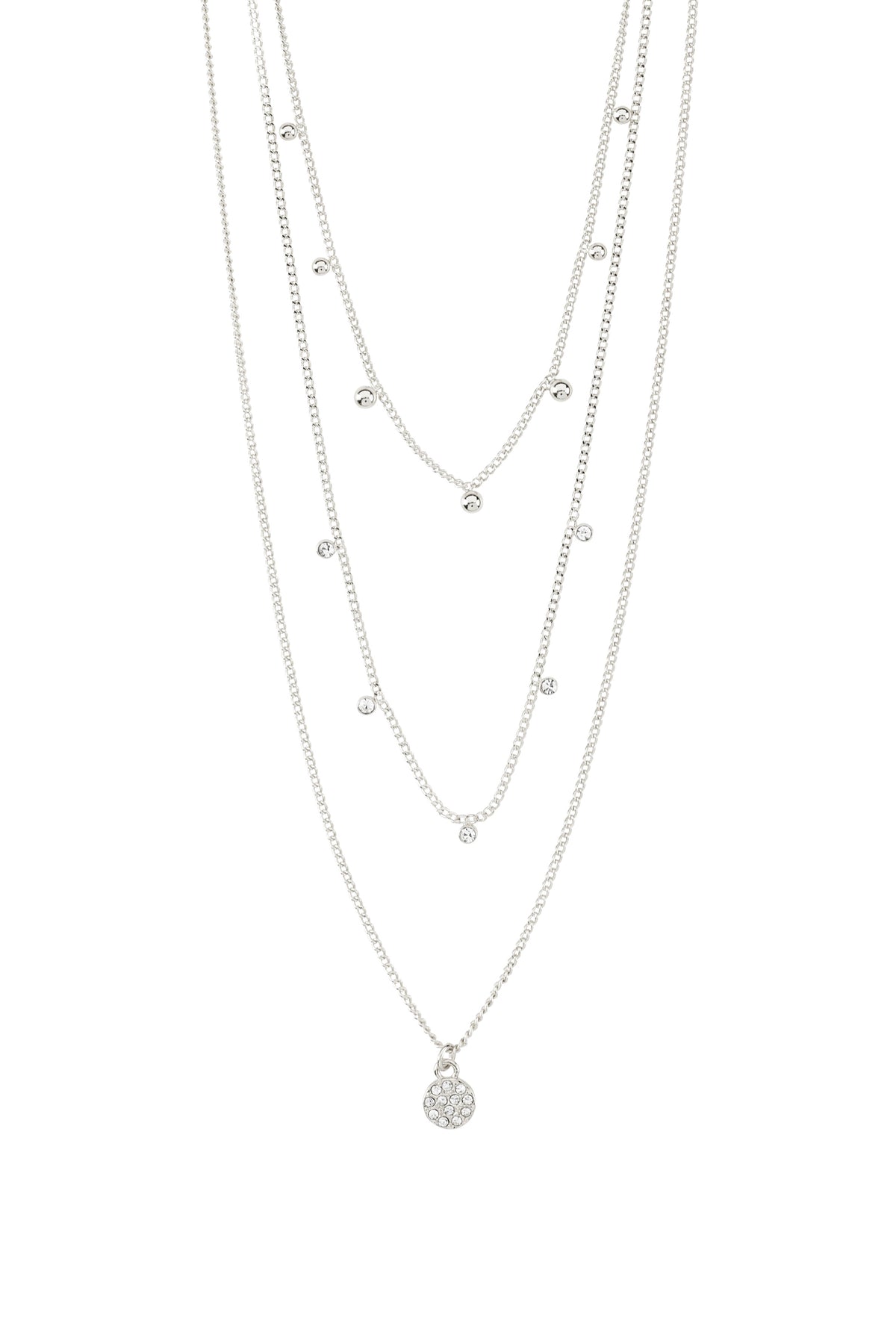Chayenne Recycled Crystal Necklace - Silver Plated