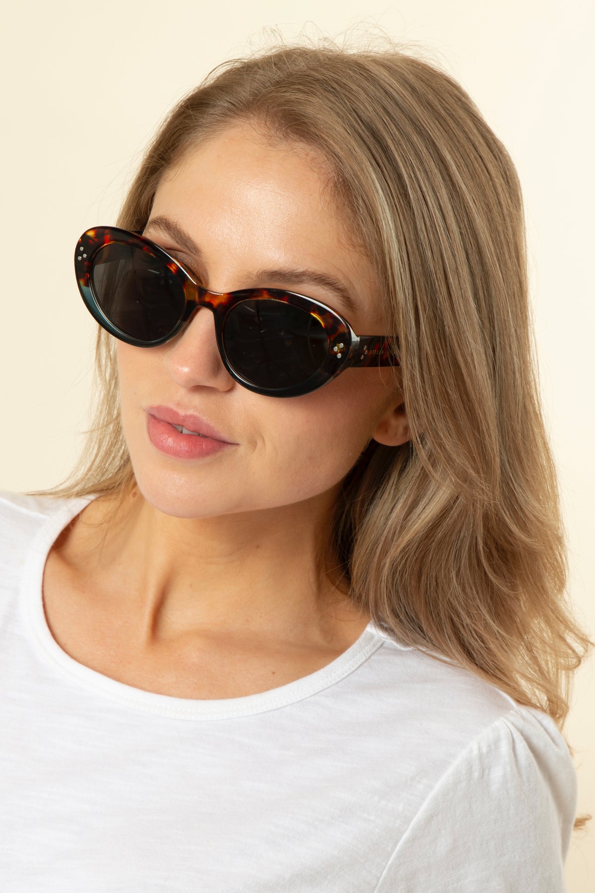 Ruby Navy Tort Sunglasses