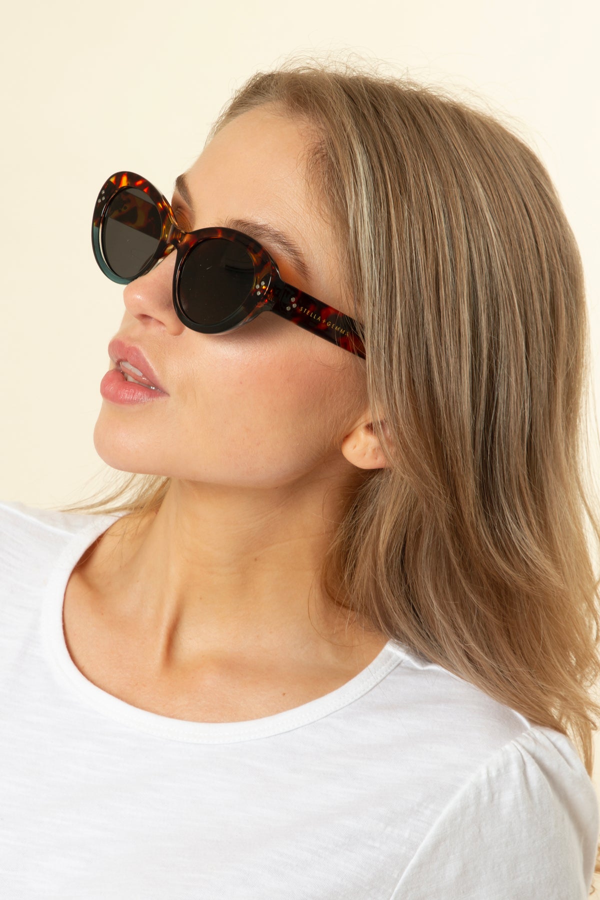 Ruby Navy Tort Sunglasses