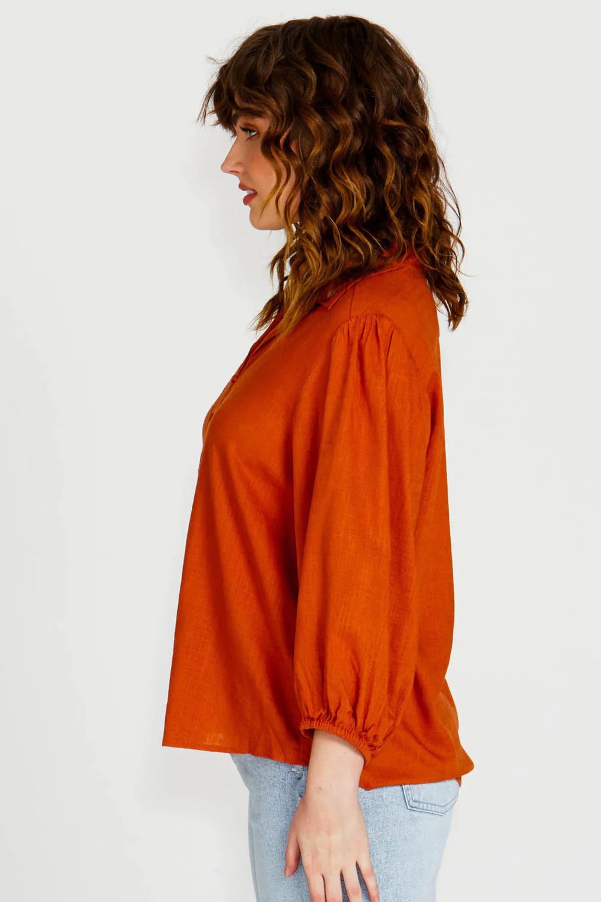 Francesca Relaxed Blouse Rust