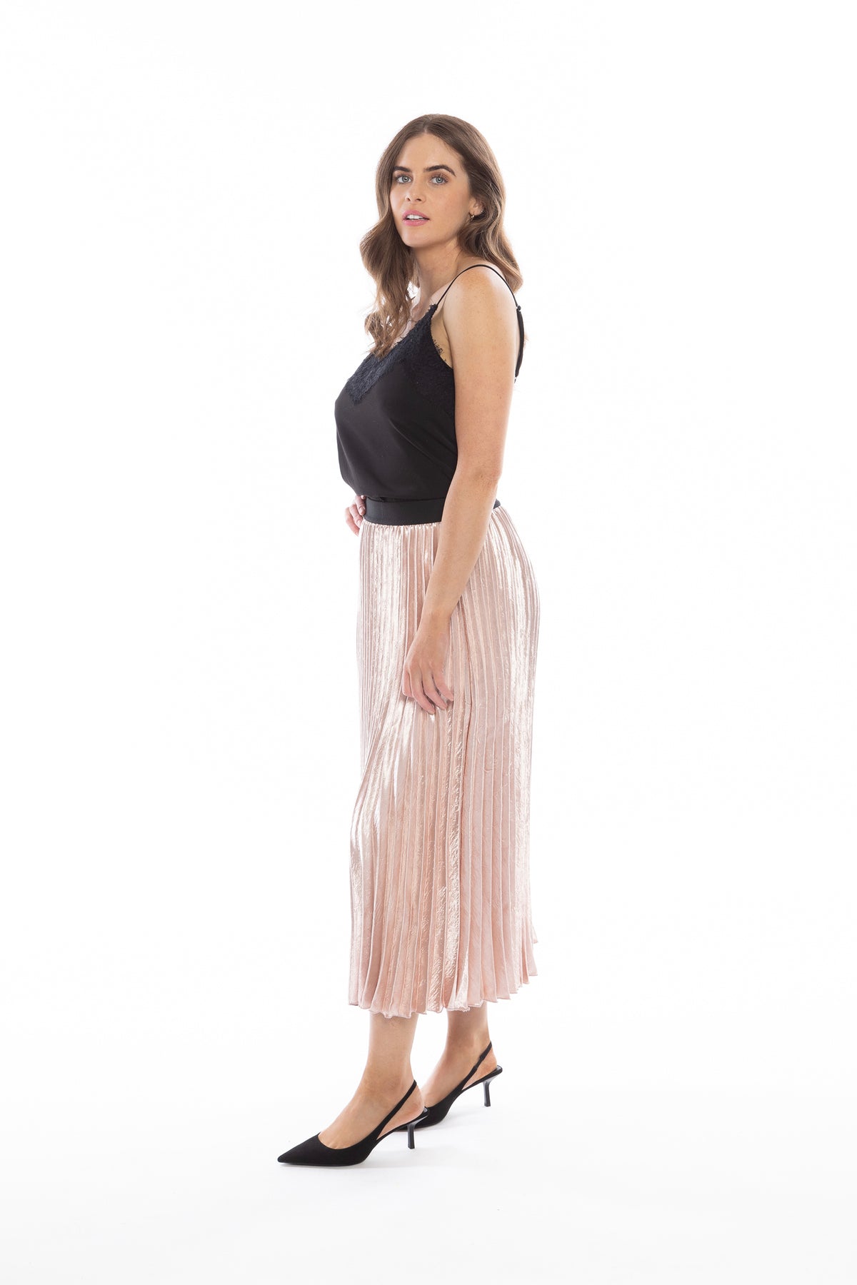 Sunray Pleated Skirt Rose Gold