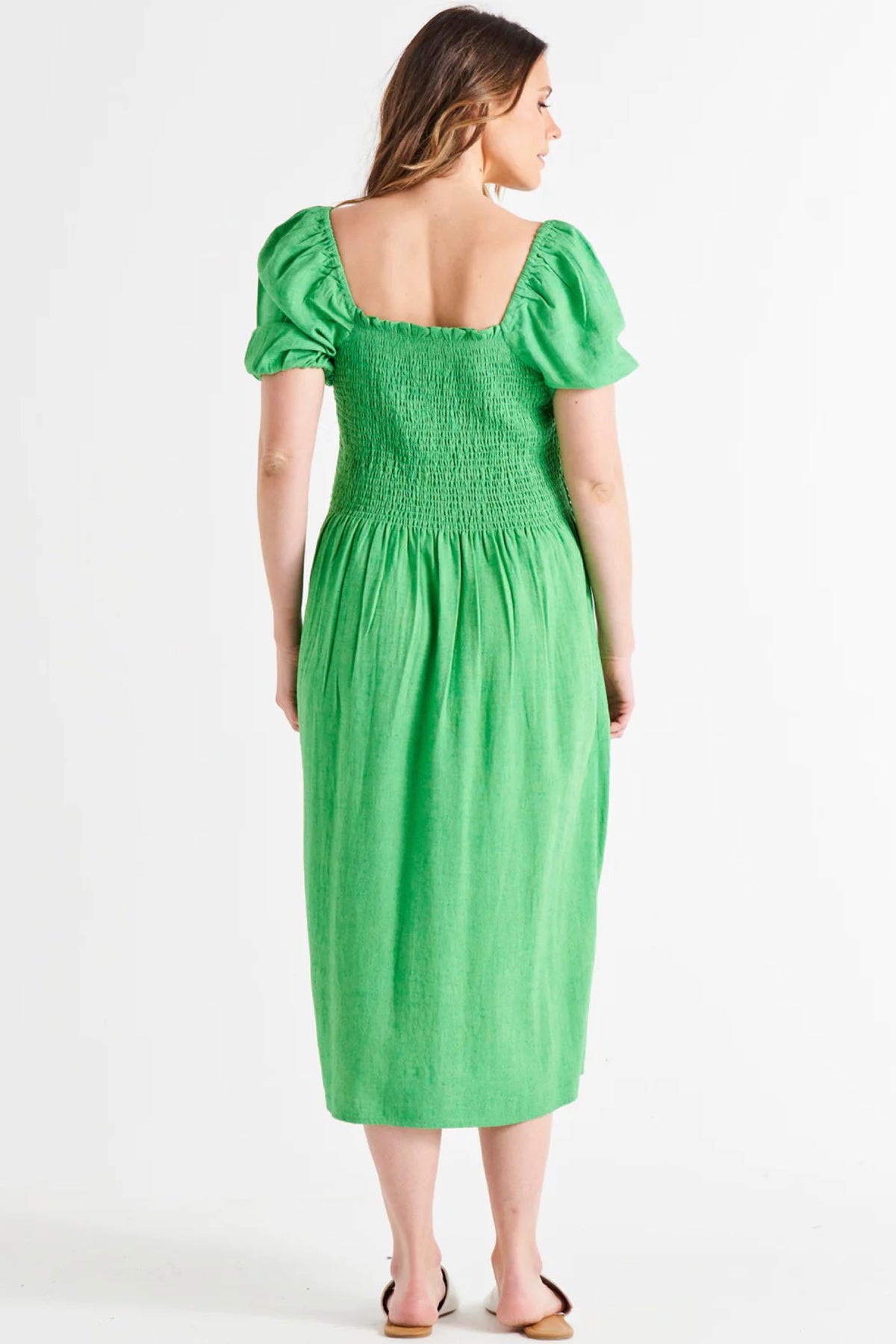 Ingrid Shoulder Dress Bright Green