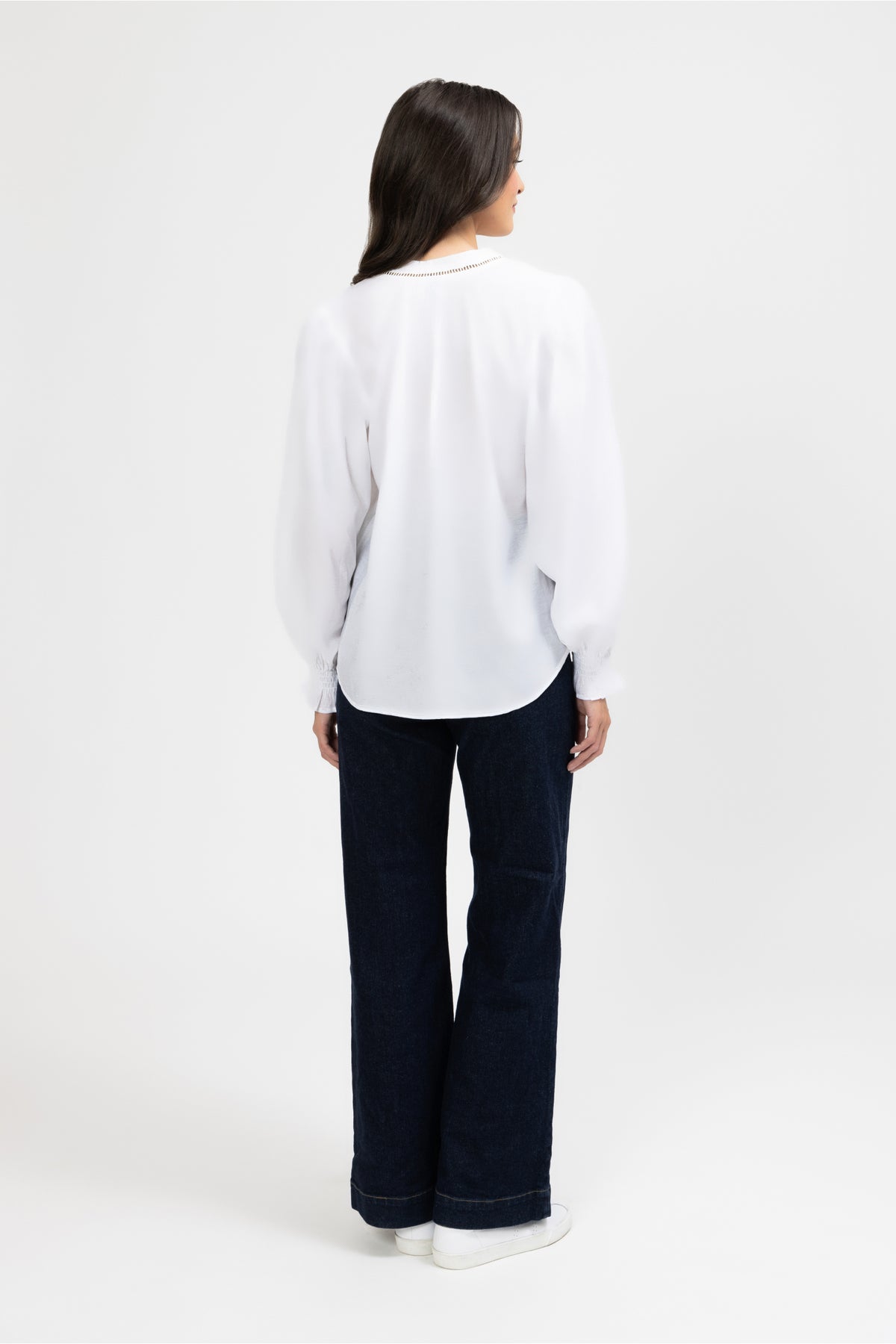 Addyson Top Long Sleeve White Texture - PREORDER DELIVERY