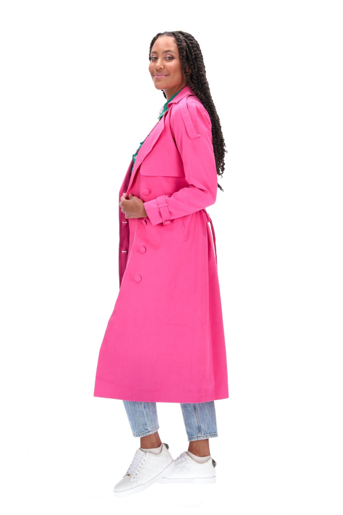 Lisa Cotton Trench Coat Pink