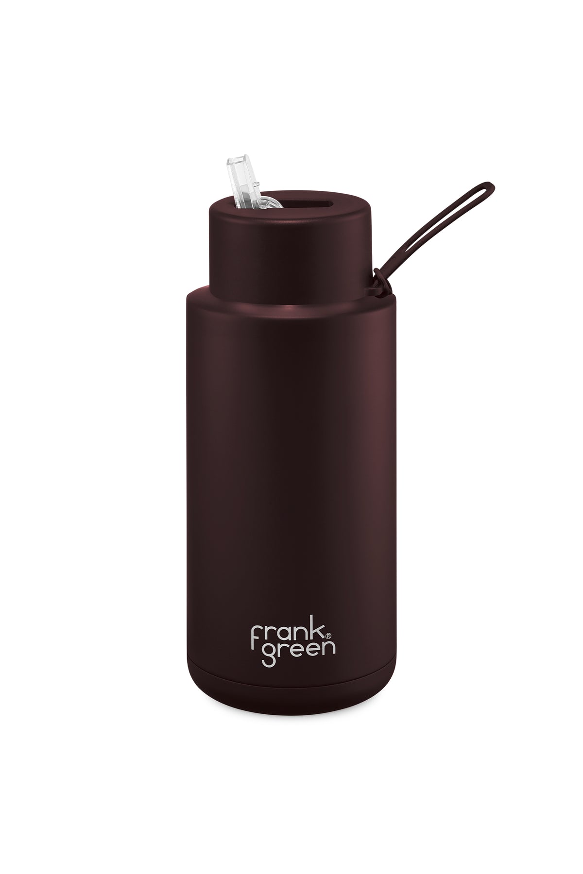 34oz Stainless Steel Reusable Bottle Chocolate With Straw Lid