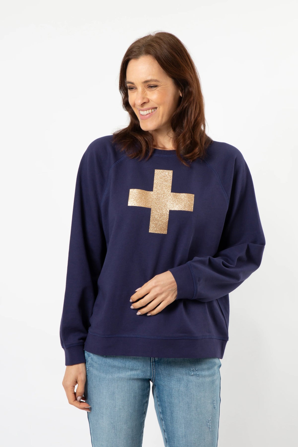 Everyday Sweater Navy Gold