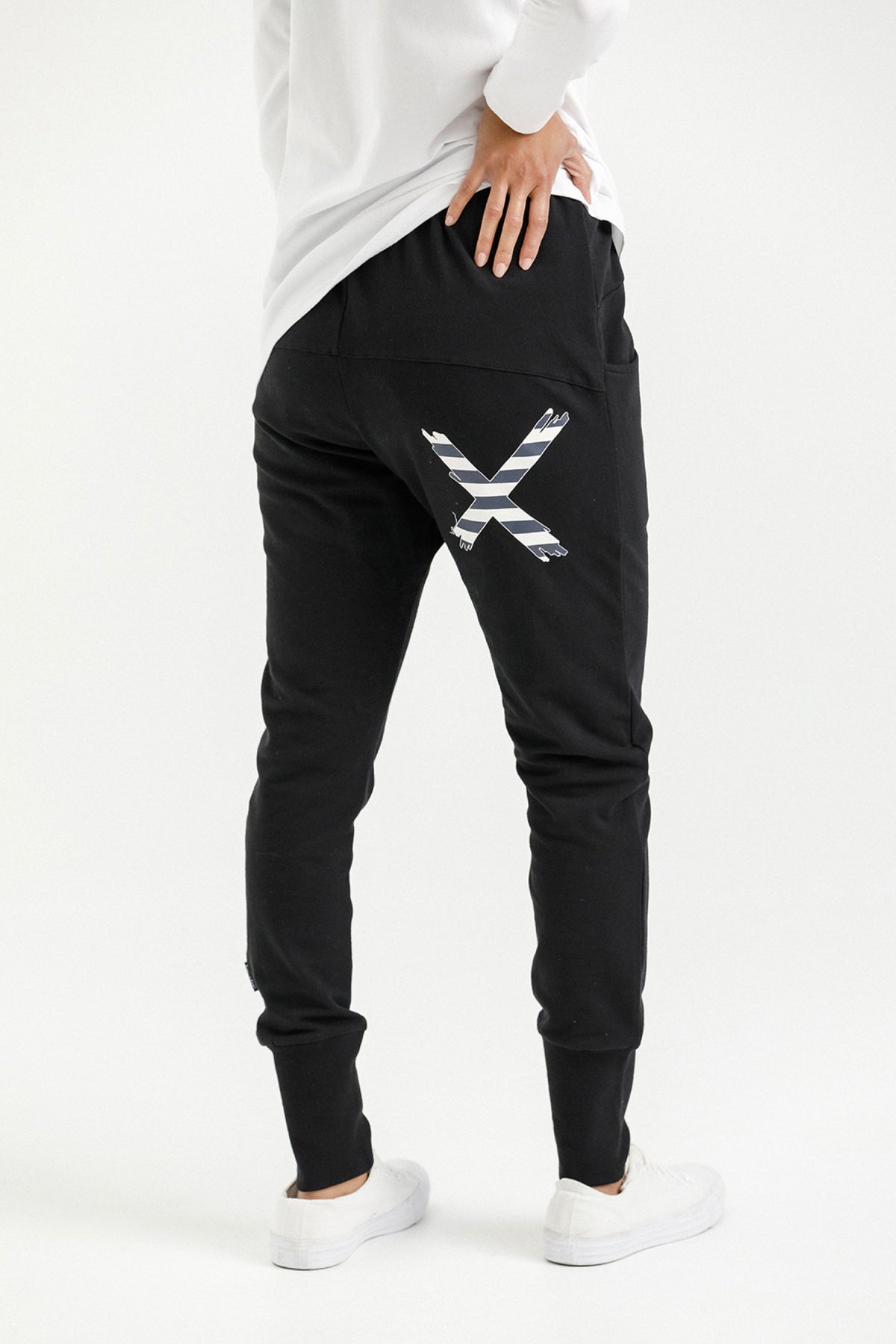 Apartment Pants Winter Black With Indigo Blue Stripe - PREORDER DELIVERY EARLY JUNE