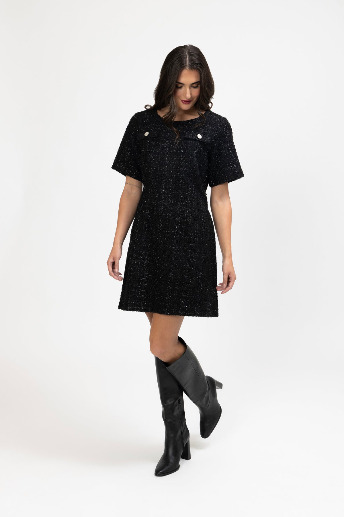 Coco Dress Black Texture - PREORDER DELIVERY