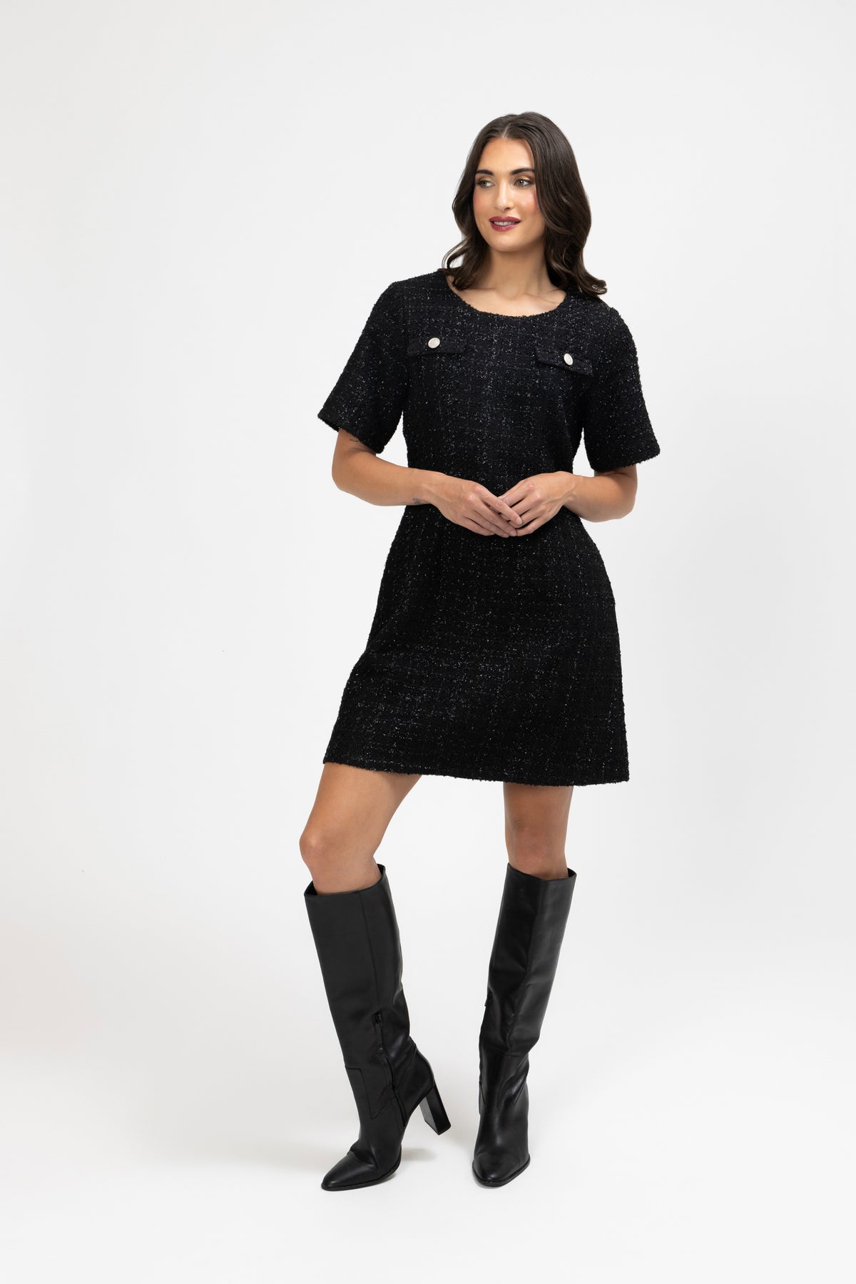 Coco Dress Black Texture - PREORDER DELIVERY