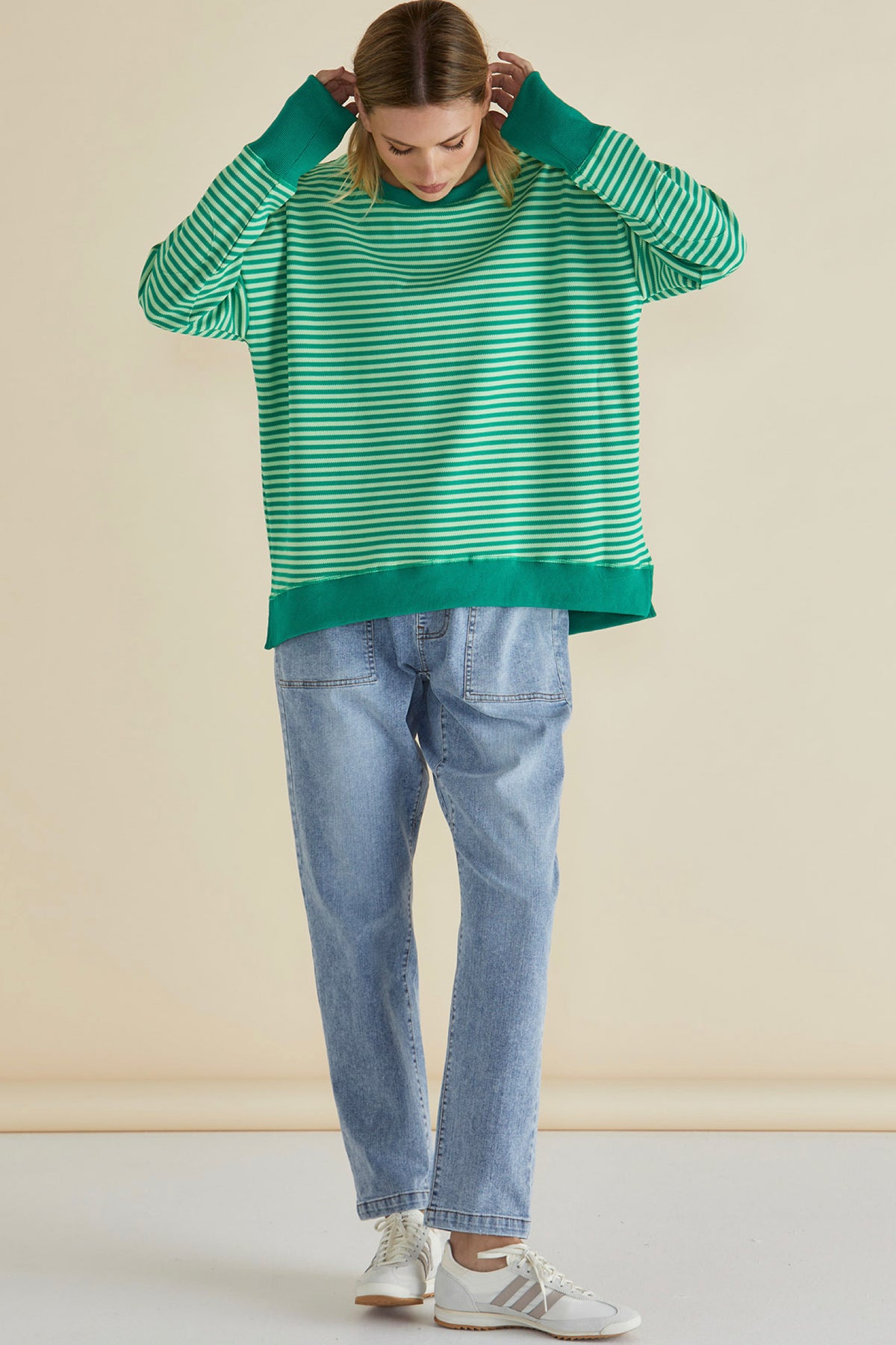Cove Sweat Green Sripe