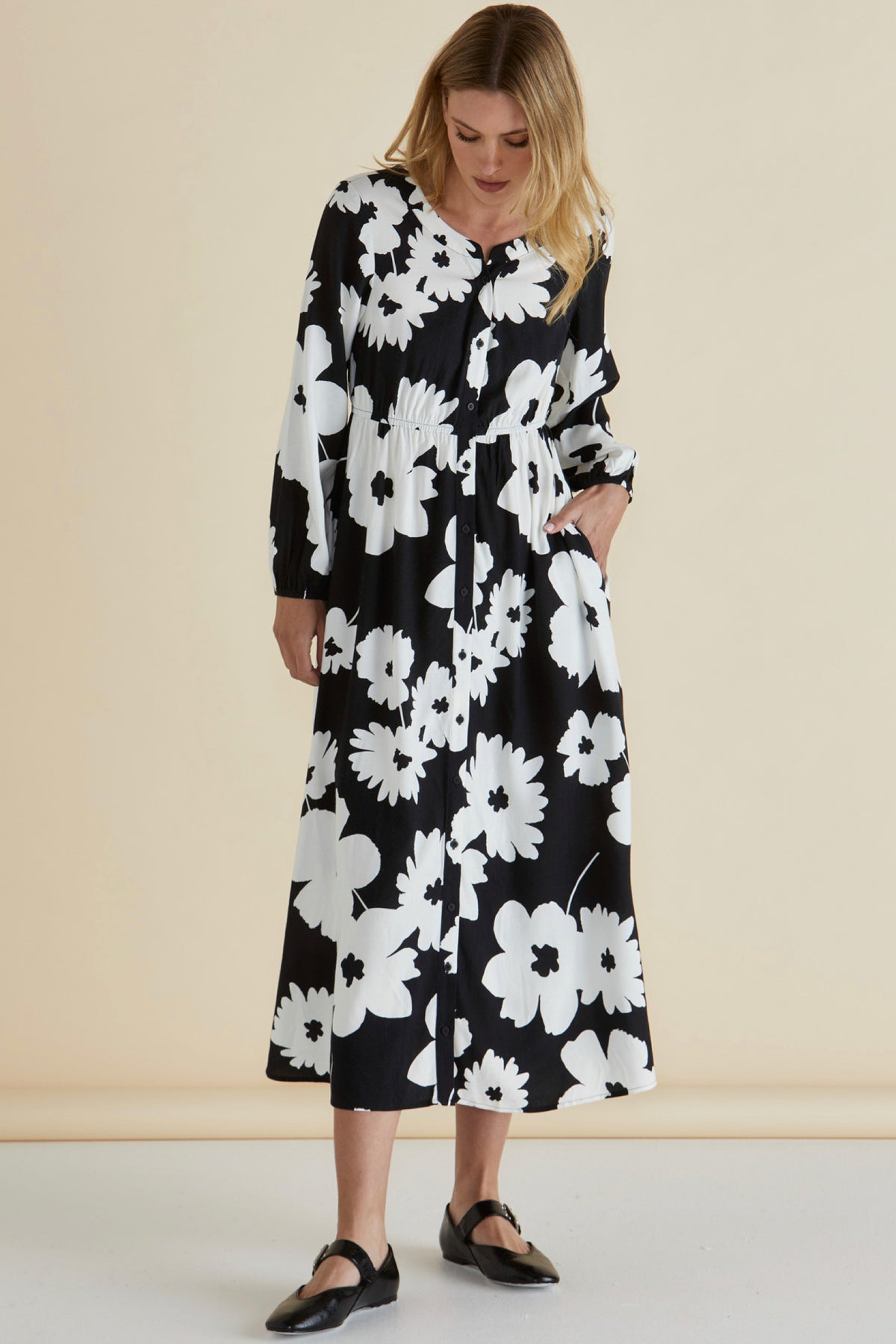 Aries Dress Monochrome Floral