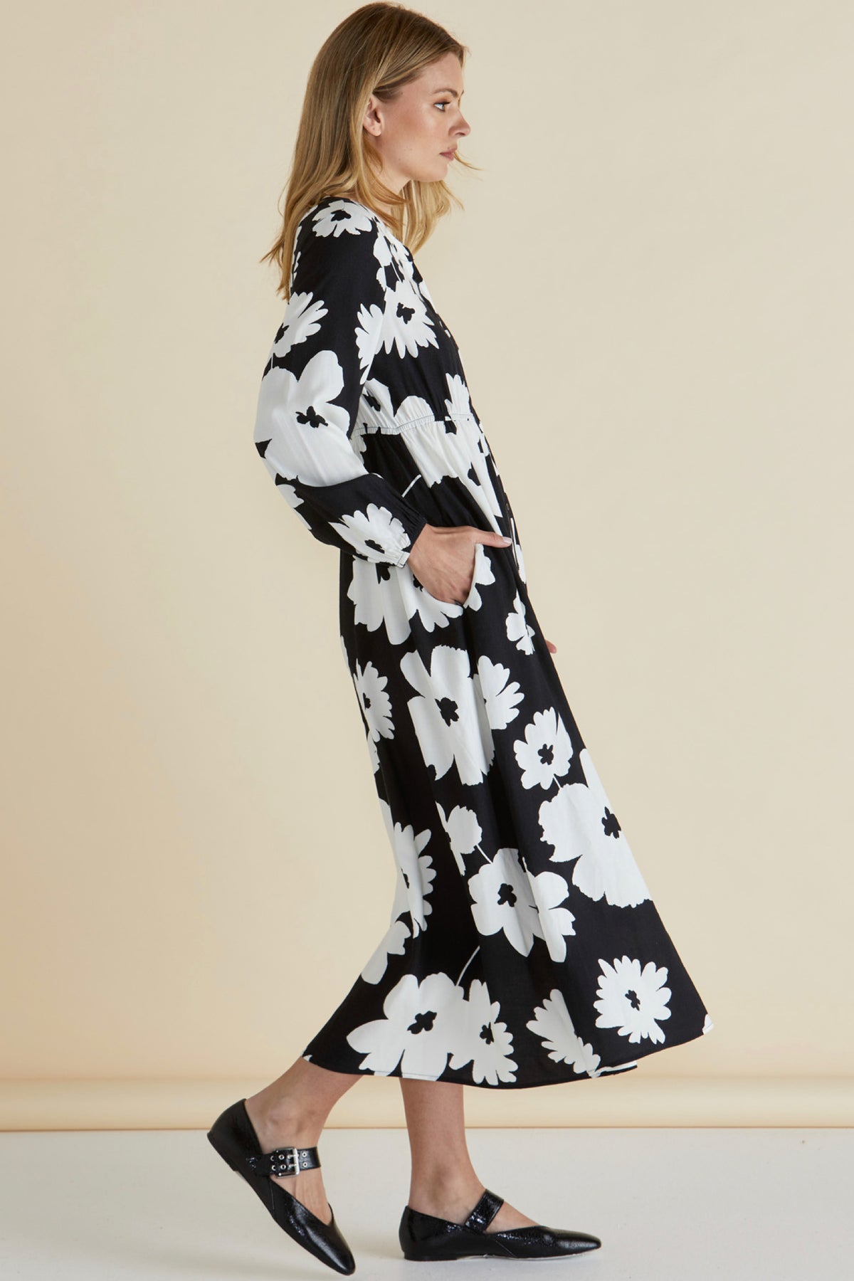 Aries Dress Monochrome Floral