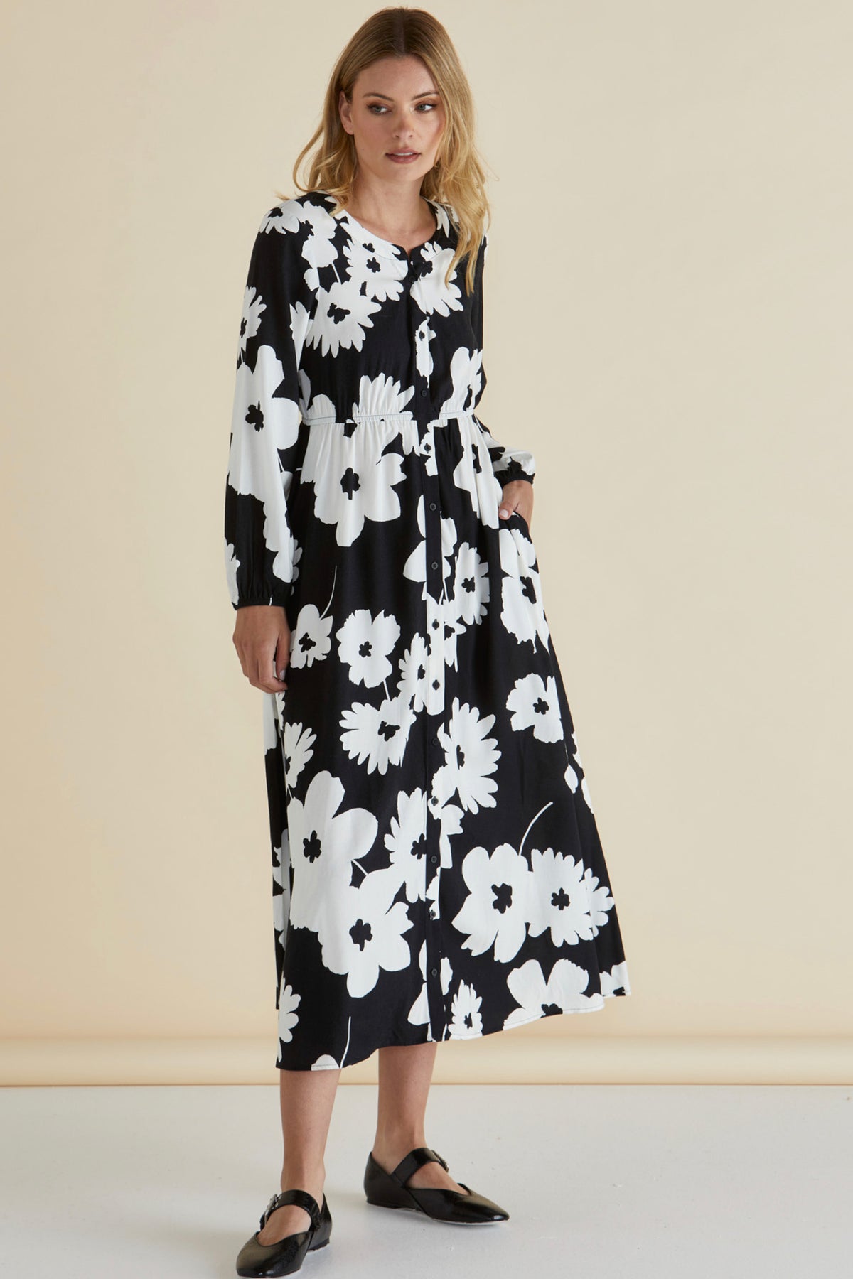 Aries Dress Monochrome Floral