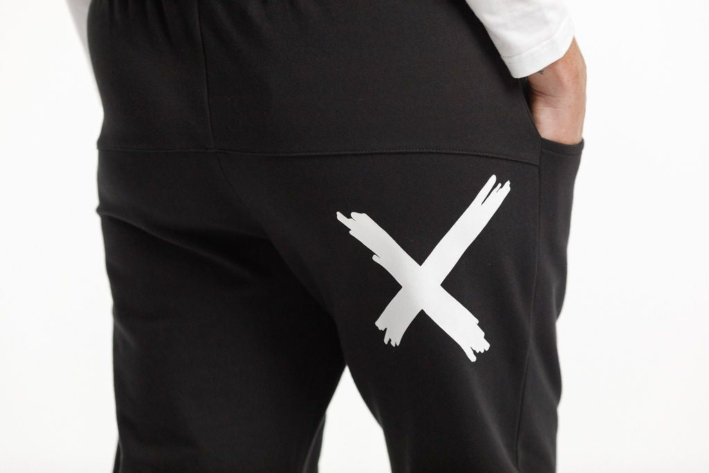 Avenue Pants Black with White X