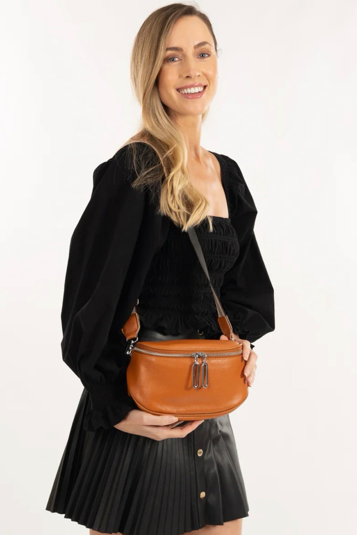 Lilly Leather Cross Body Bag Tan