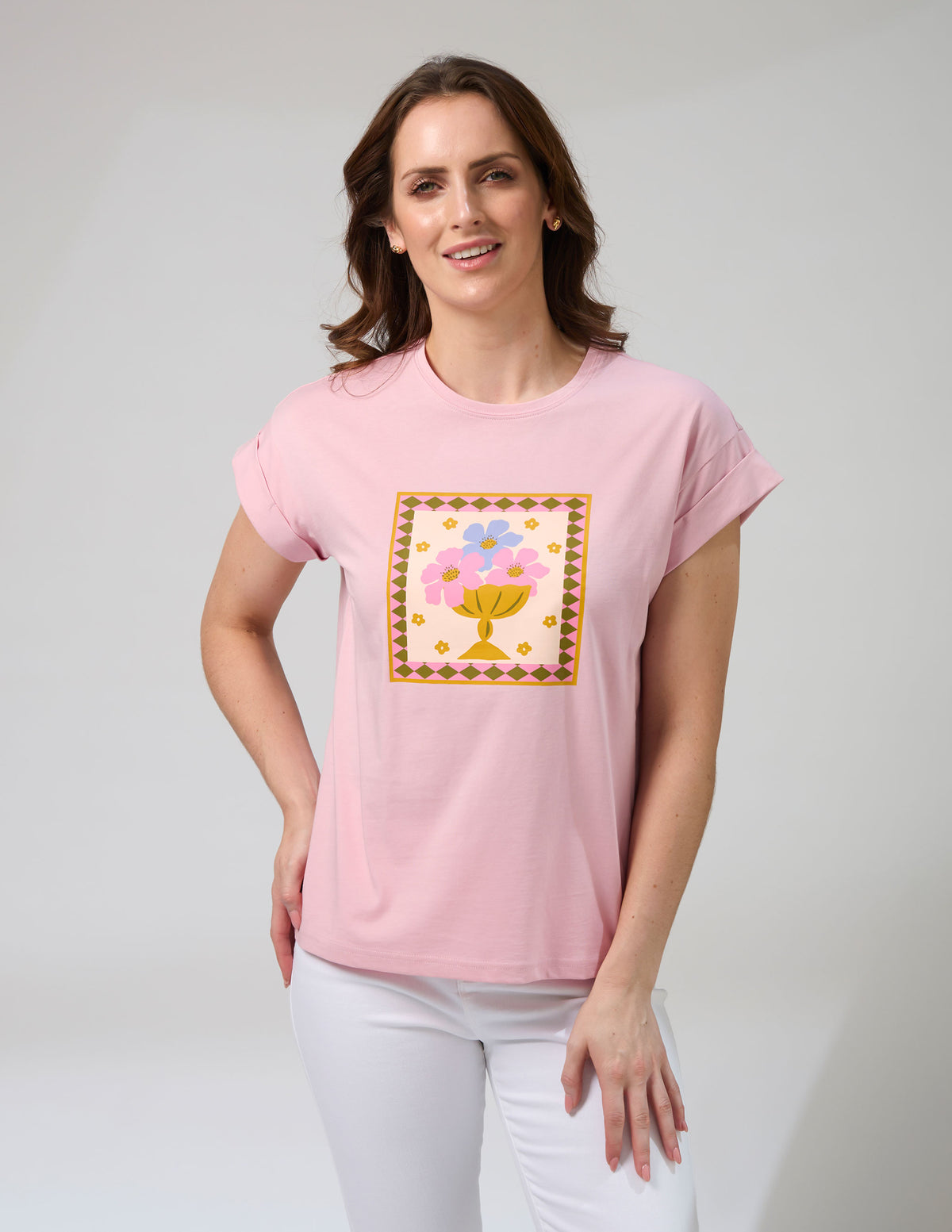 Cuff Tee Mauve Jardin Tile