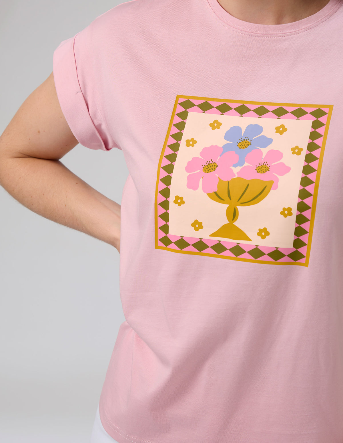 Cuff Tee Mauve Jardin Tile