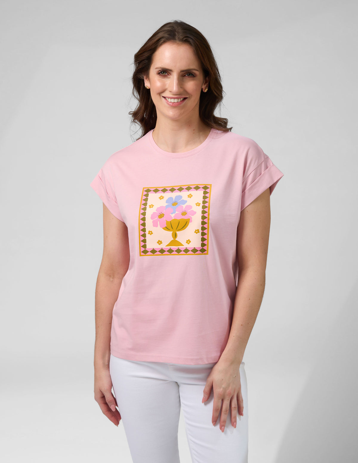 Cuff Tee Mauve Jardin Tile