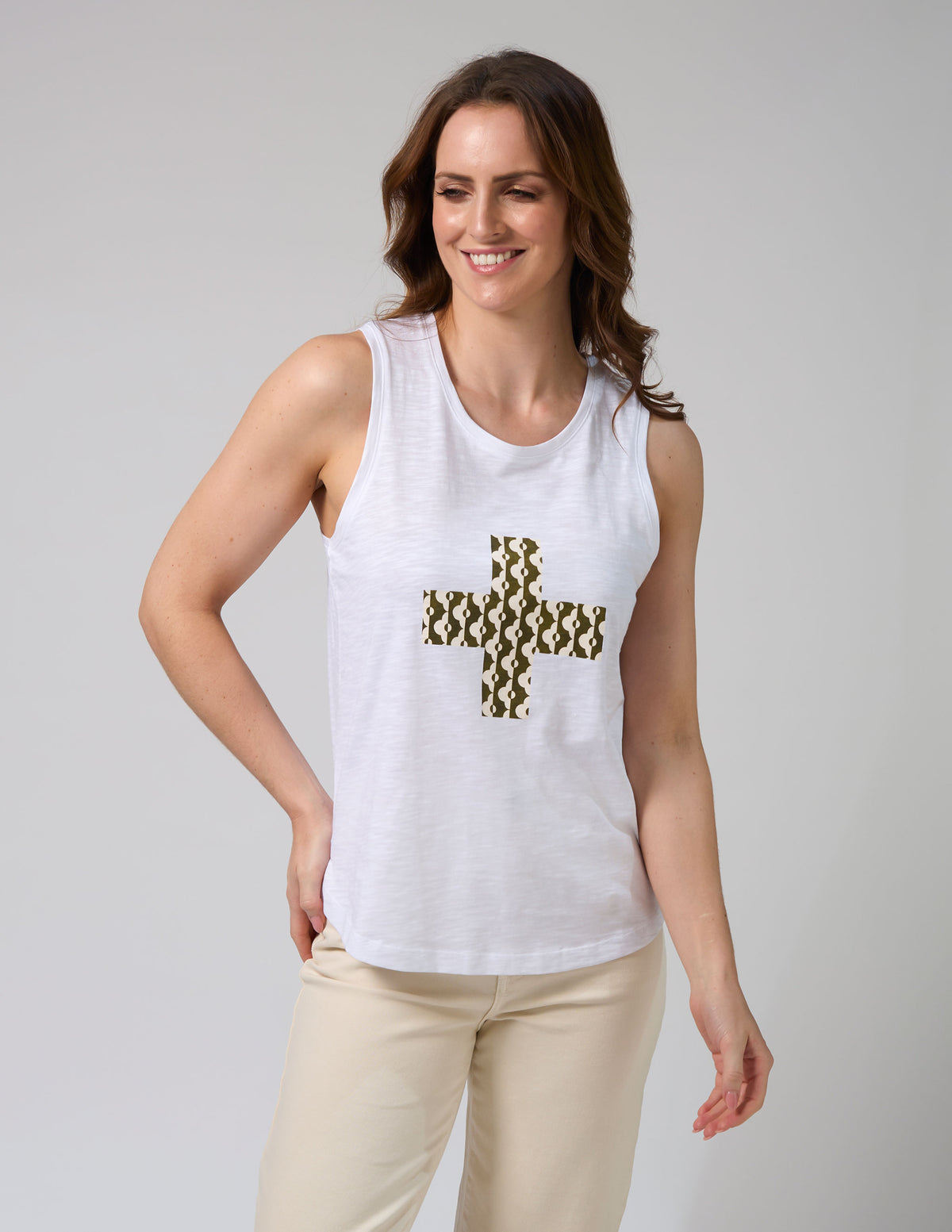 Everyday Tank White Fez Cross