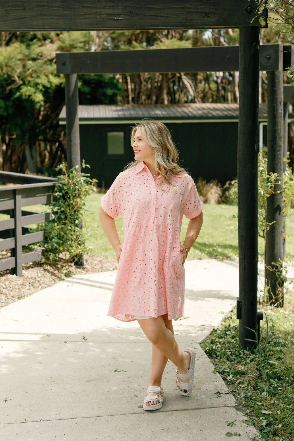 Lola Dress Pink Blooms