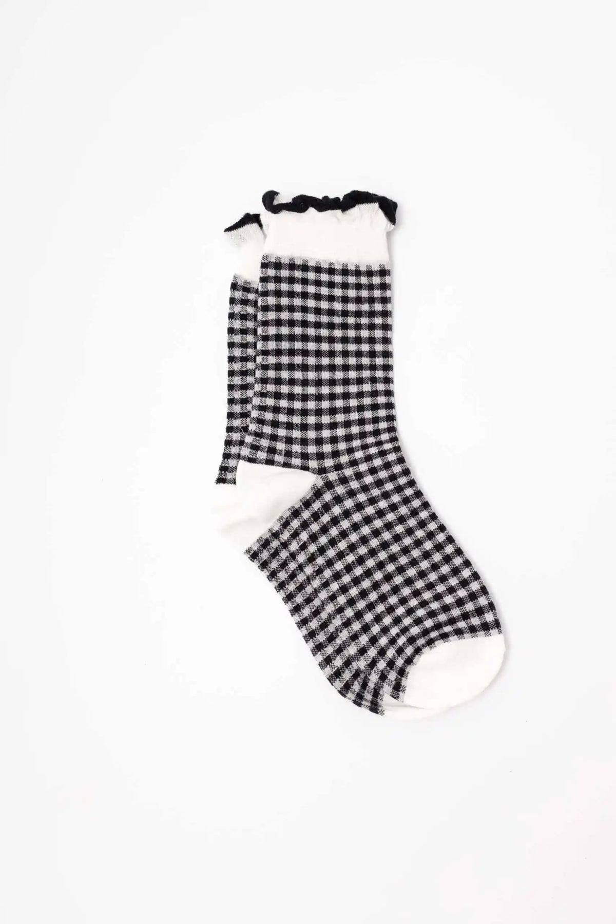 Gingham Socks Black