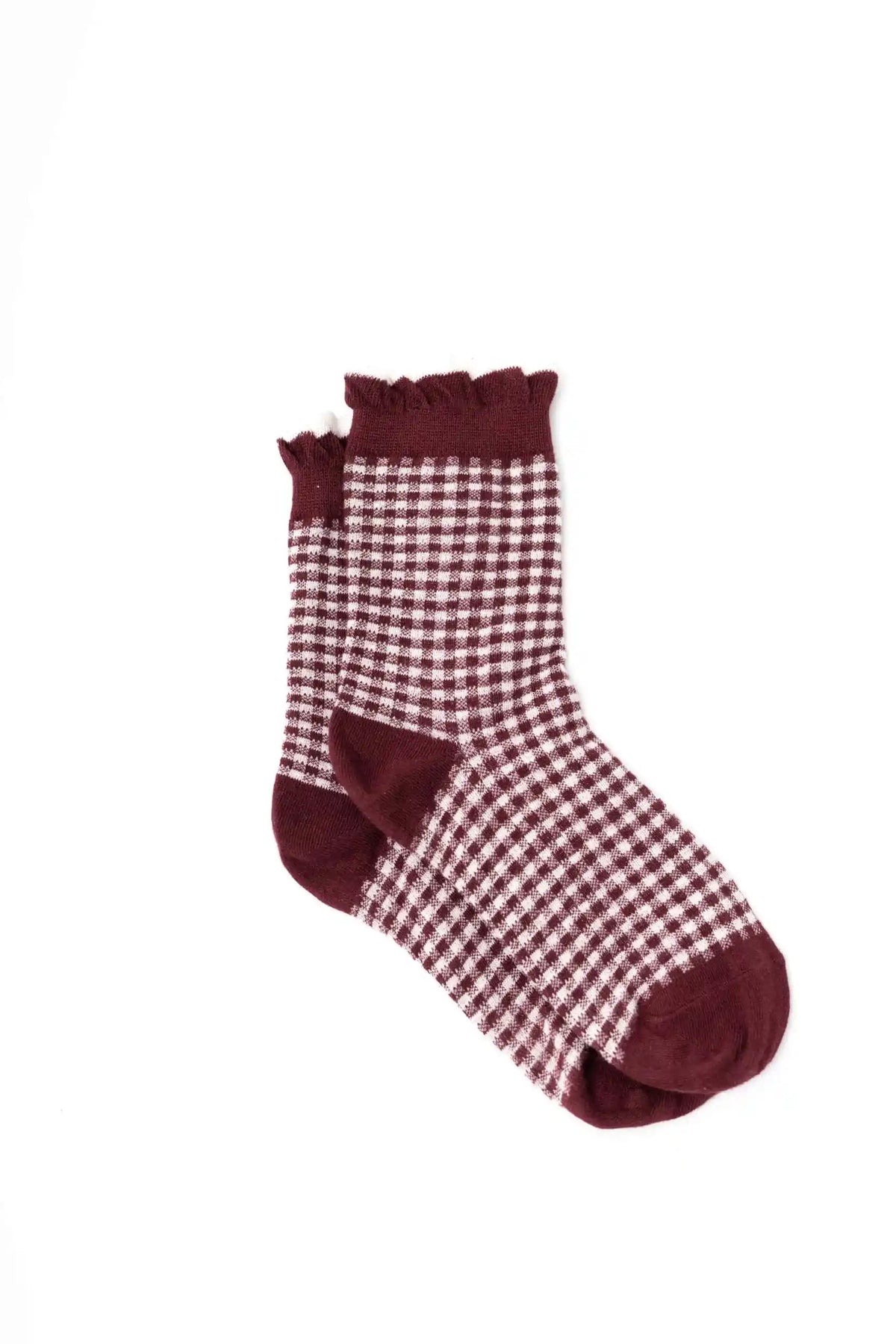 Gingham Socks Merlot
