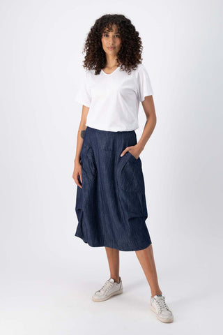 Milwaukee Classic Skirt Dark Wash In Denim - PREORDER DELIVERY END MARCH