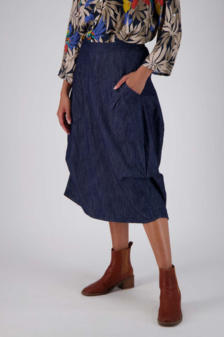 Milwaukee Classic Skirt Dark Wash In Denim - PREORDER DELIVERY END MARCH