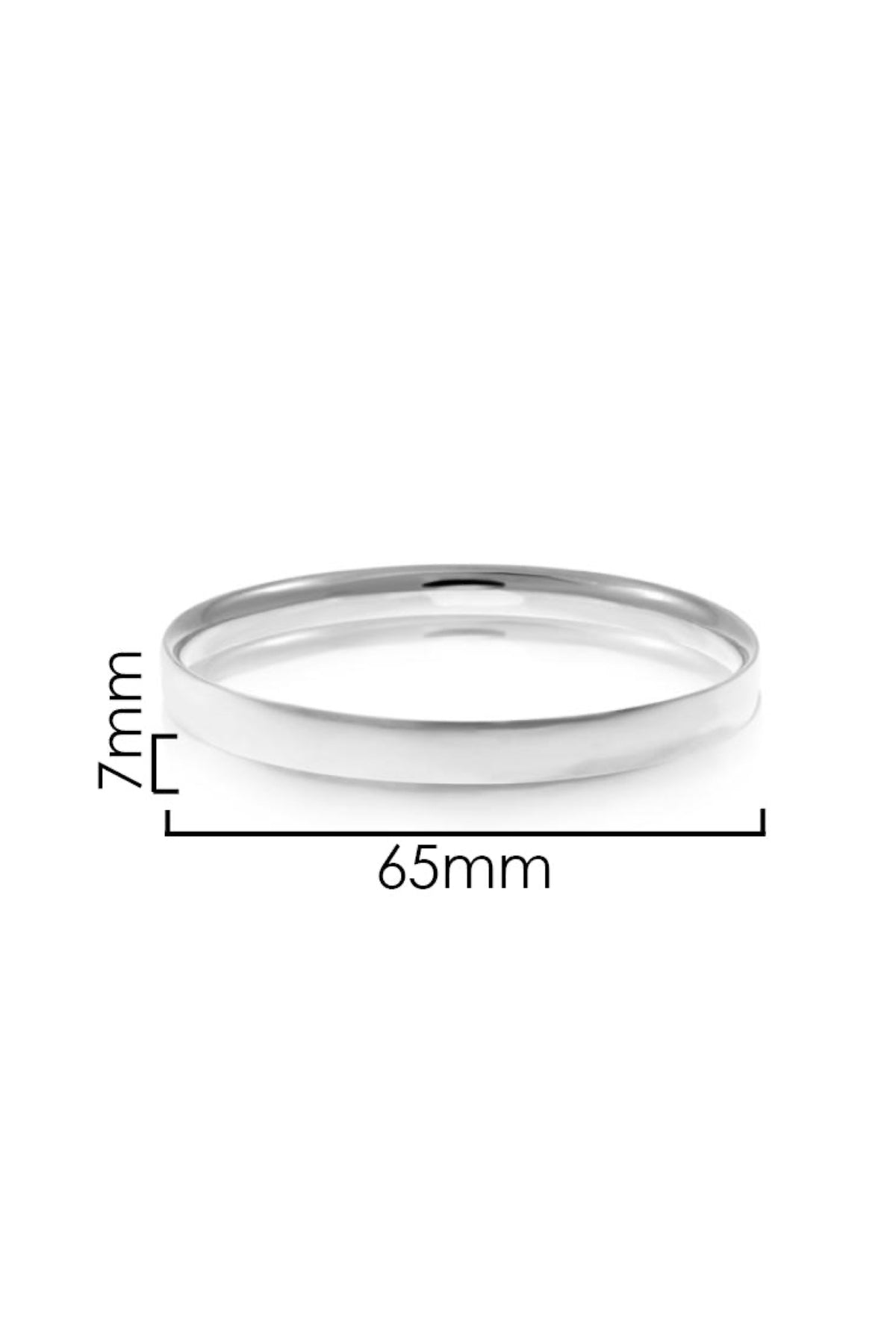 Sterling Silver Bangle 7mm x 65mm
