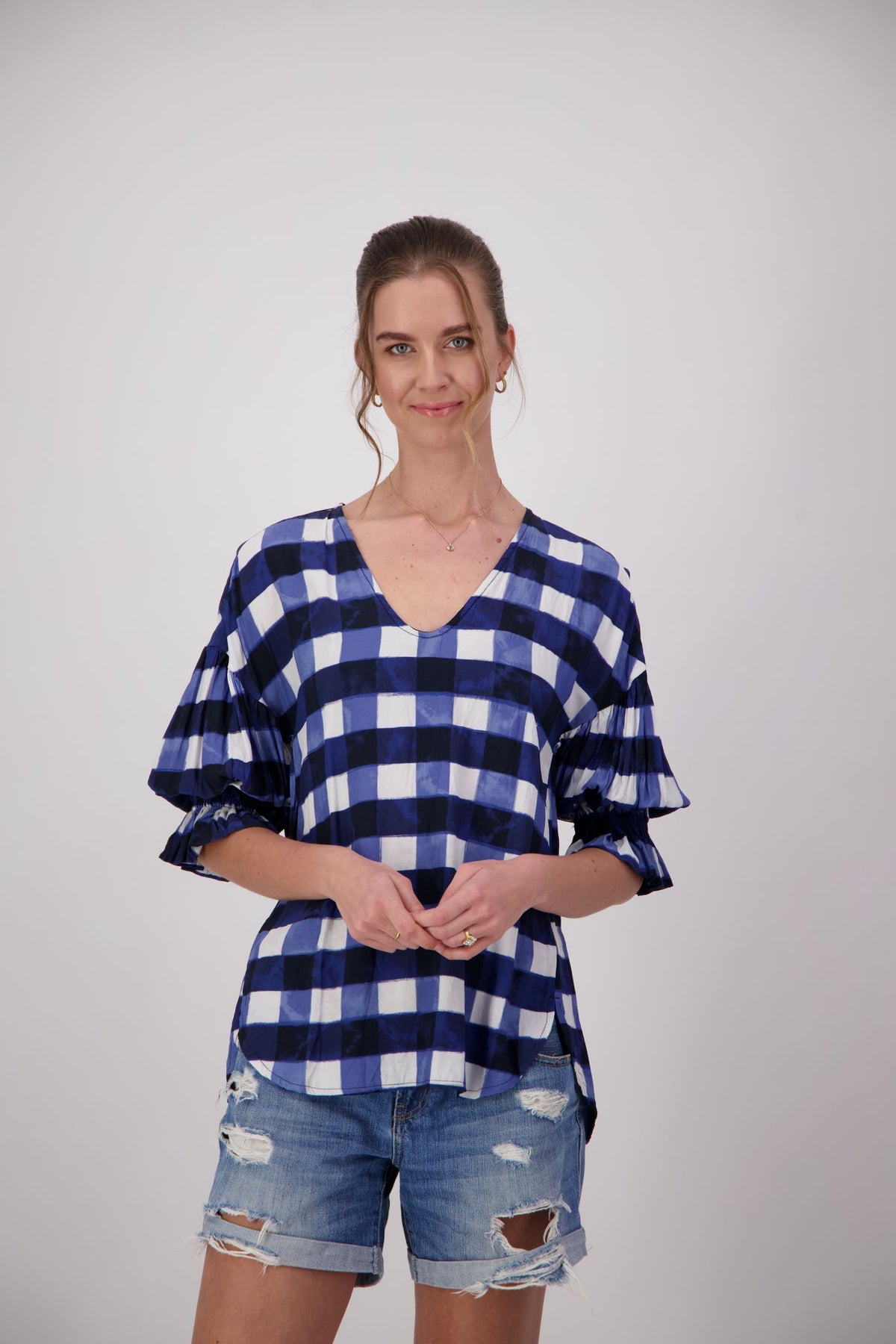 Timmy Top Blue Gingham