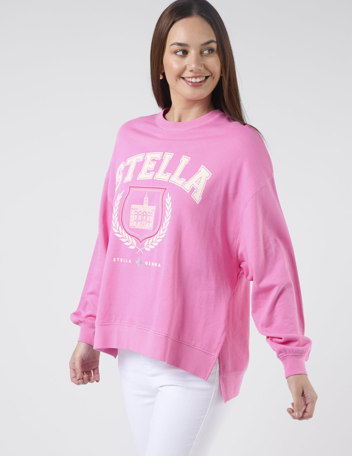 Bright Pink College Harvard Sunday Sweater