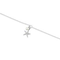Sterling Silver Starfish & Pearl Anklet
