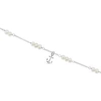 Sterling Silver Anchor & Pearl Anklet