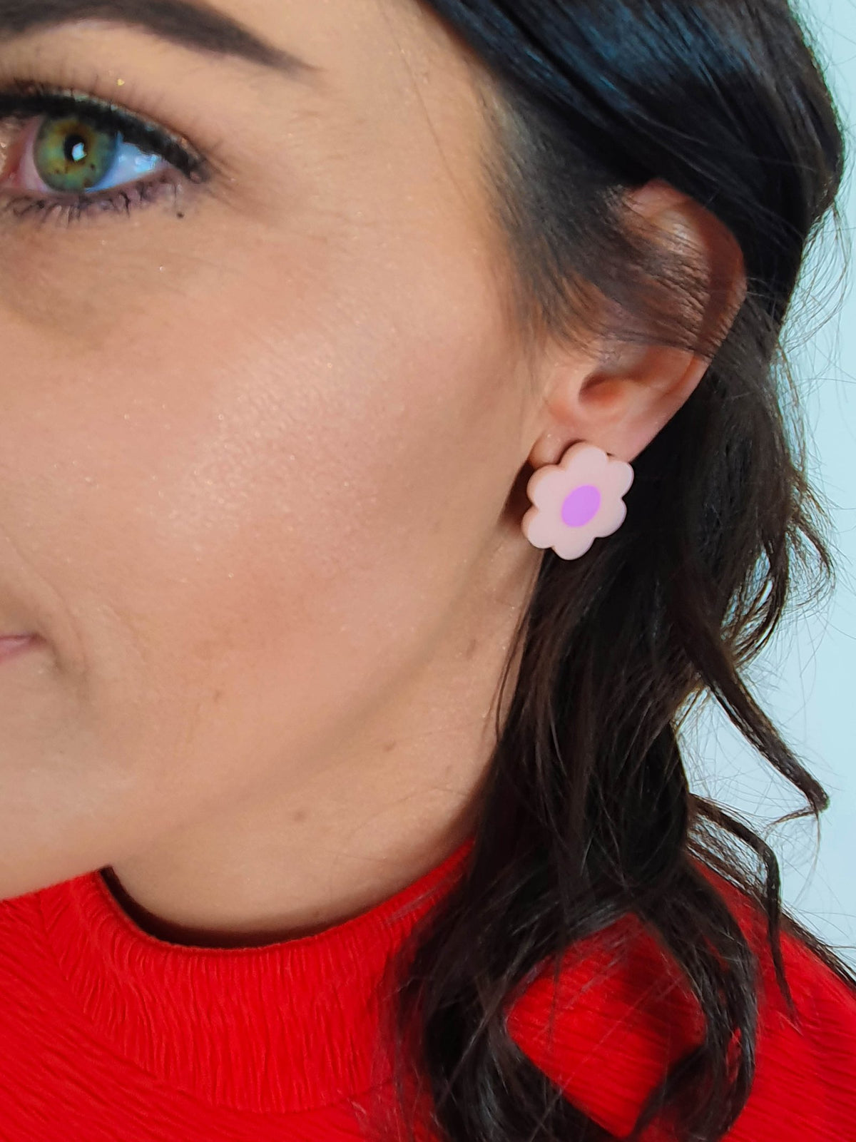 Daisy Stud Pale Pink/Fuchsia