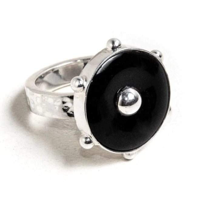 Bambu Ring Silver Black