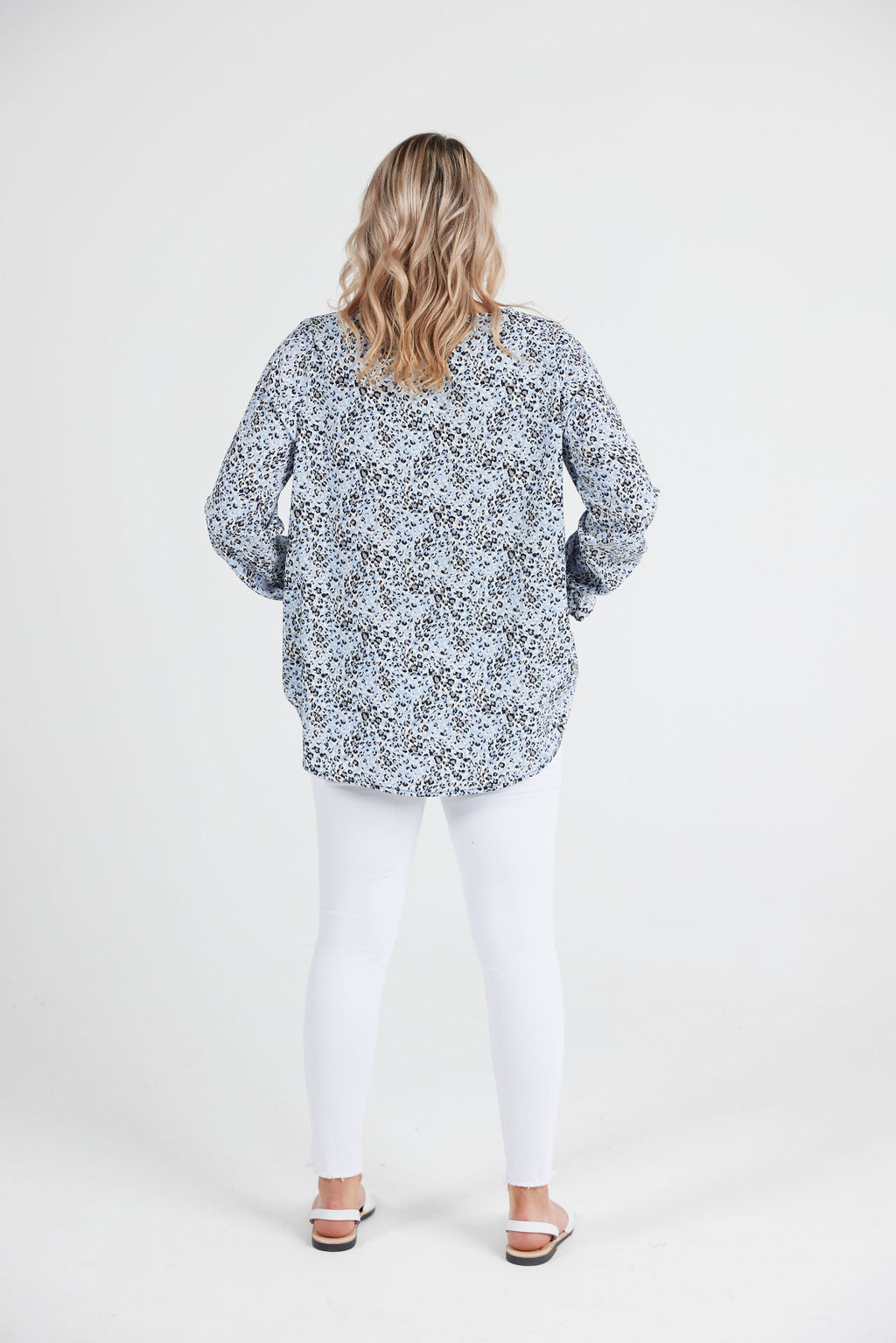 Grace Top Blue Leopard