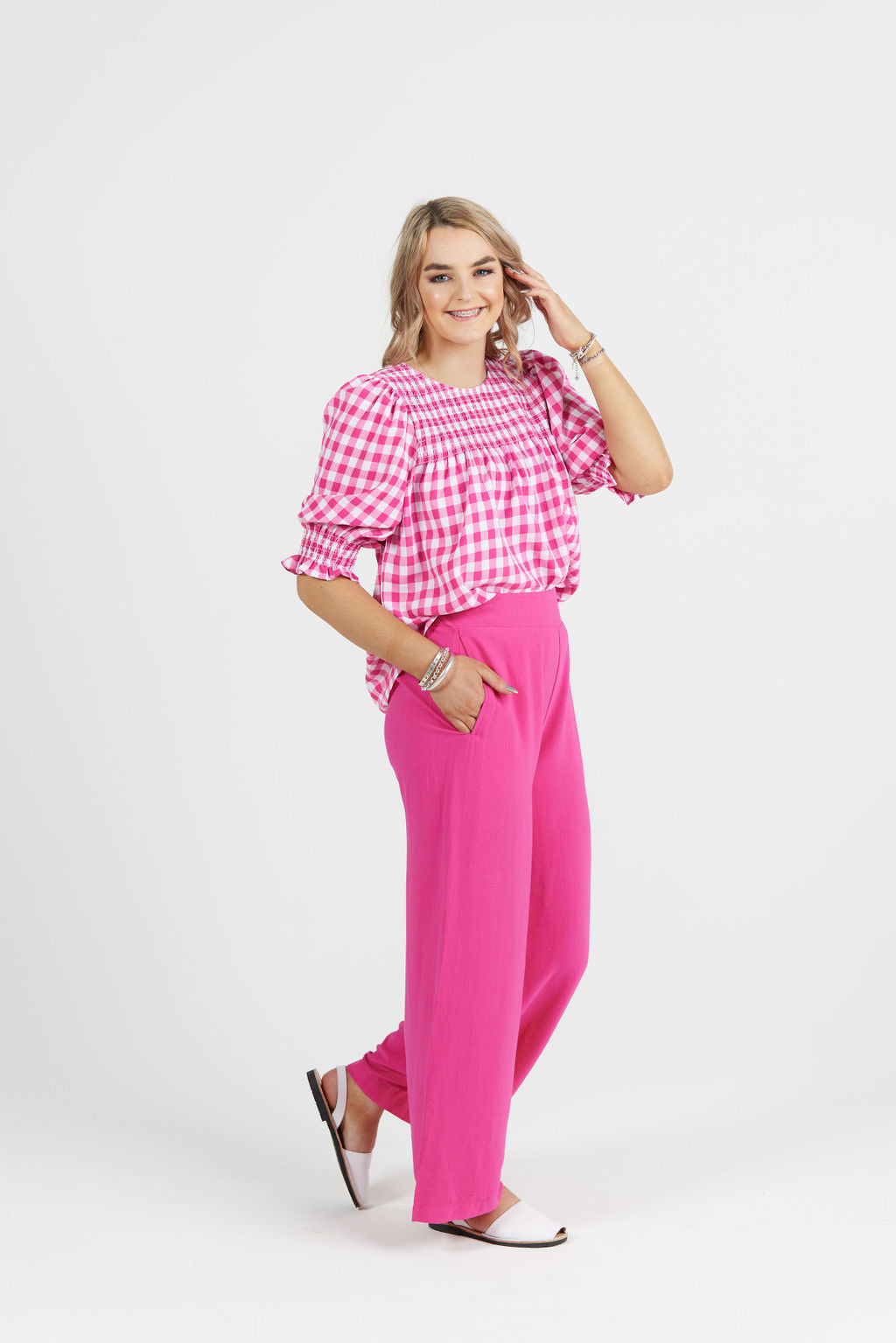 Essential Wide Leg Pant Hot Pink - EXCLUSIVE TO MINT