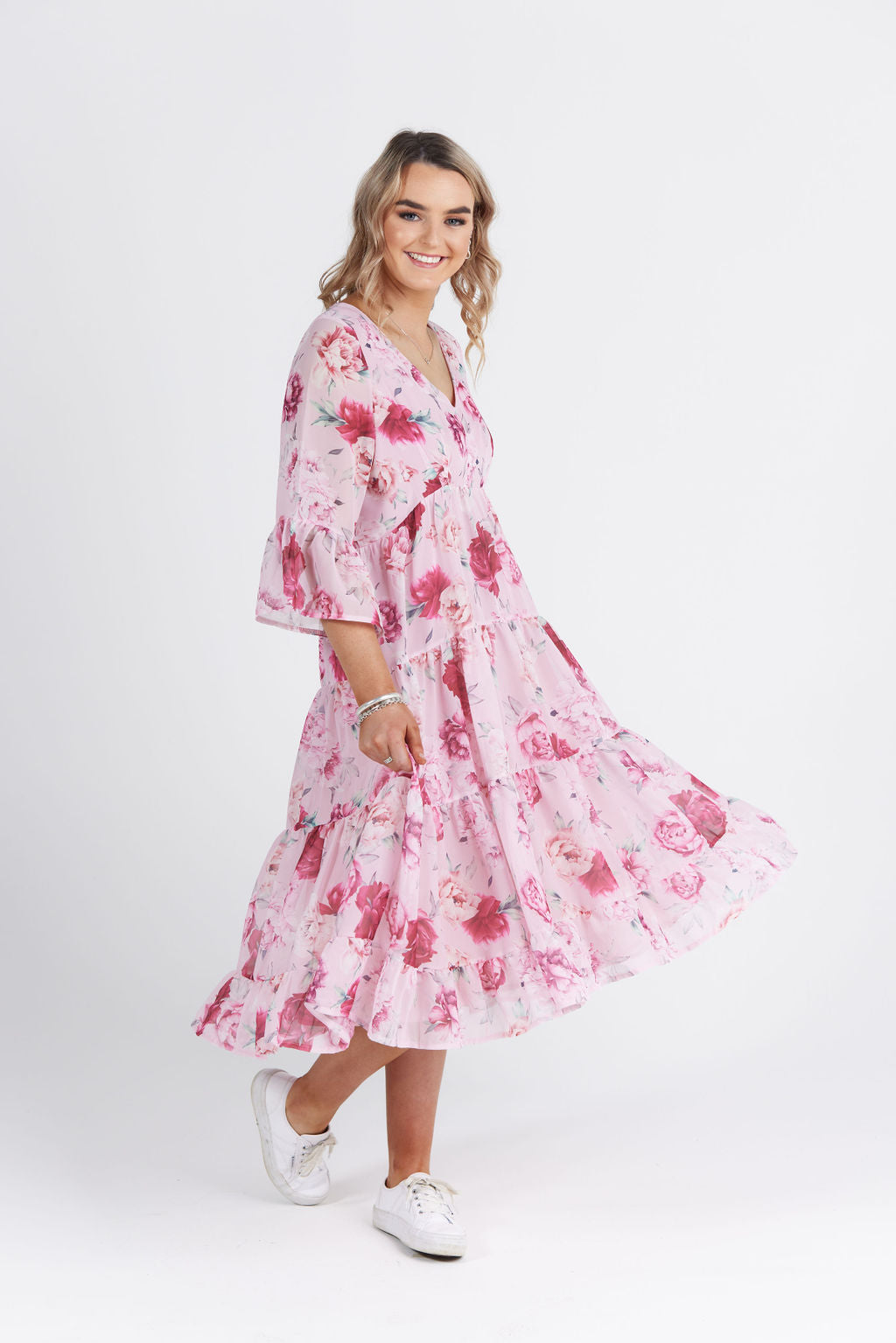 Fleur Dress Pink Peony Print