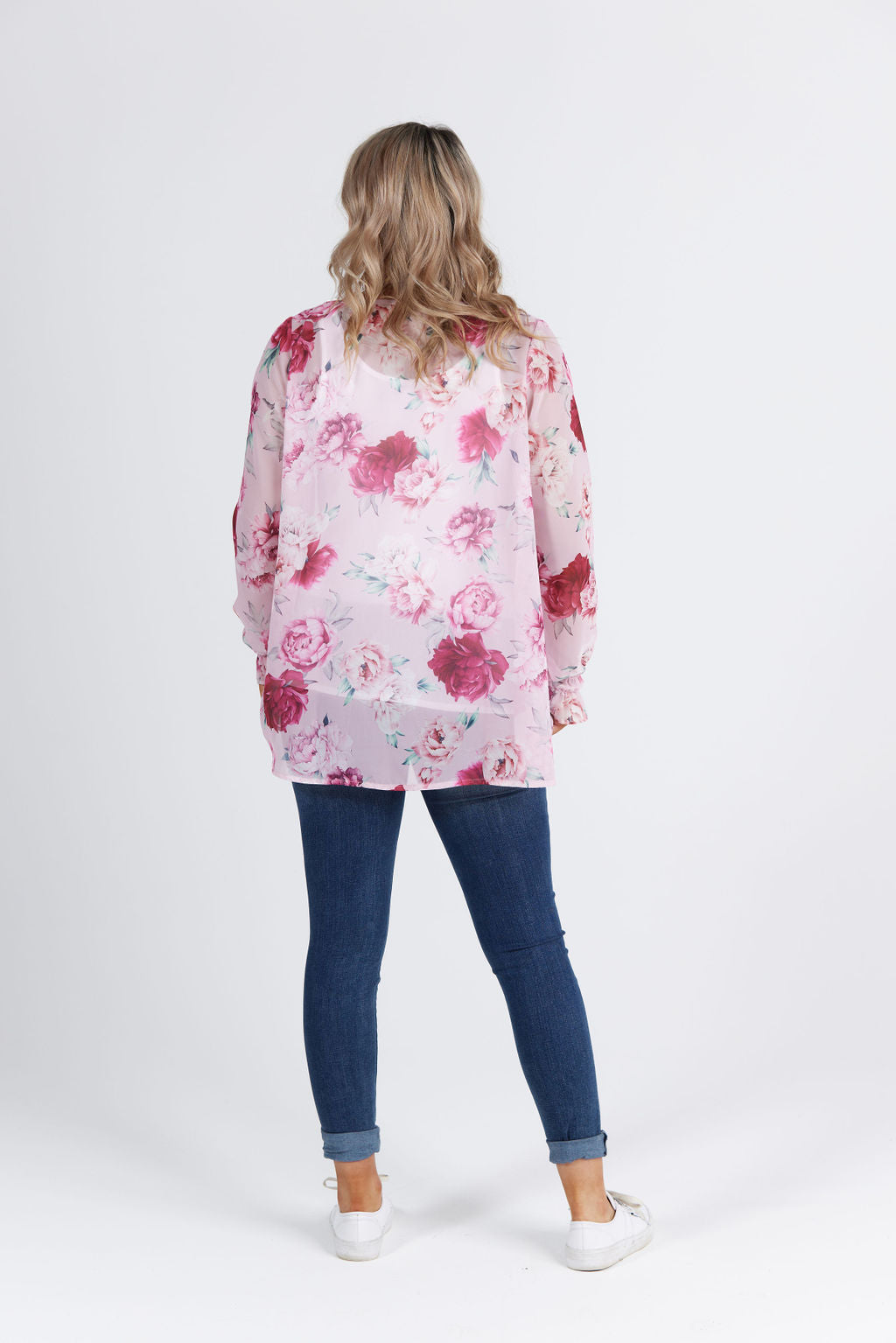 Grace Top Pink Peony Print