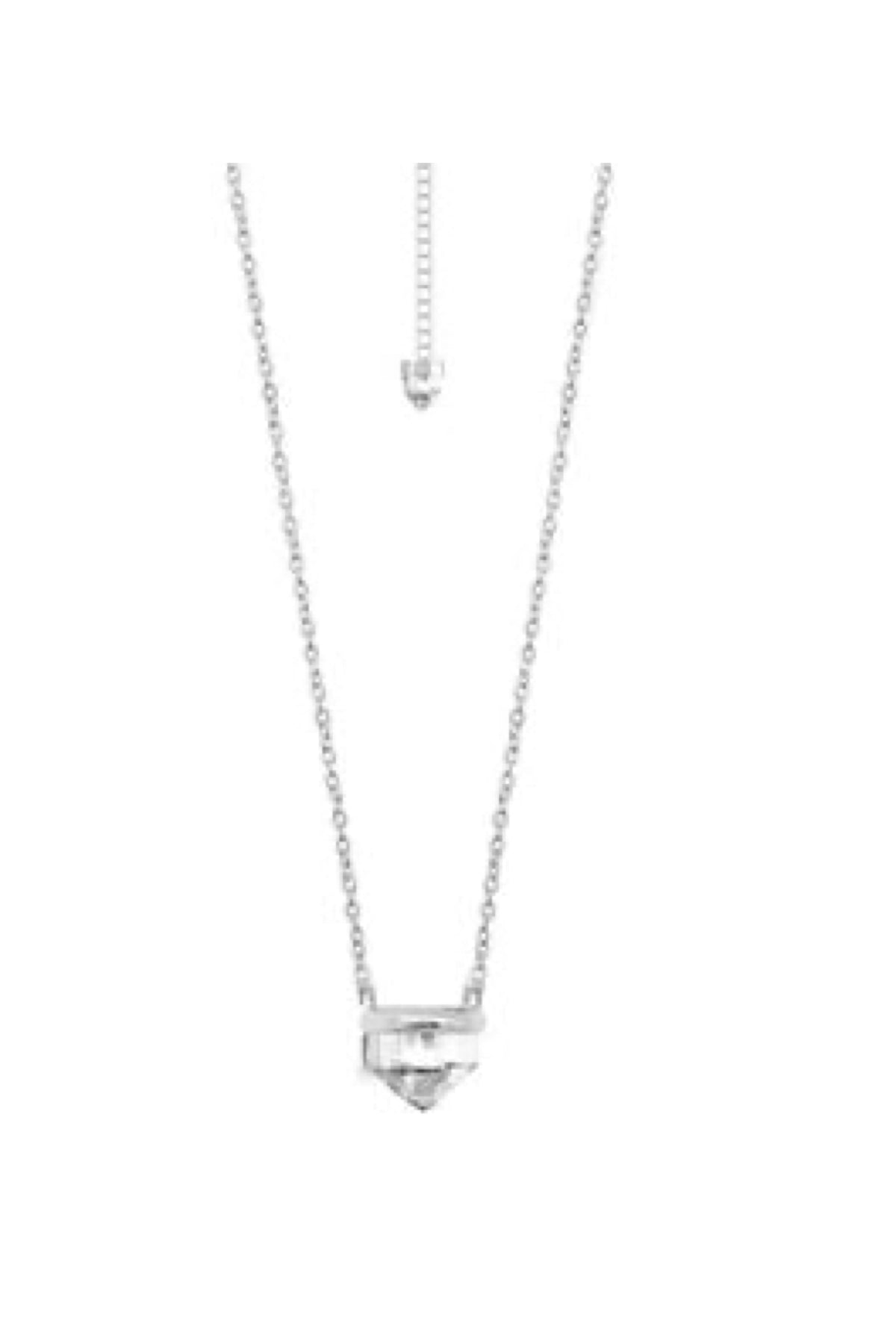 Sterling Silver Chunky Clear Quartz Necklace