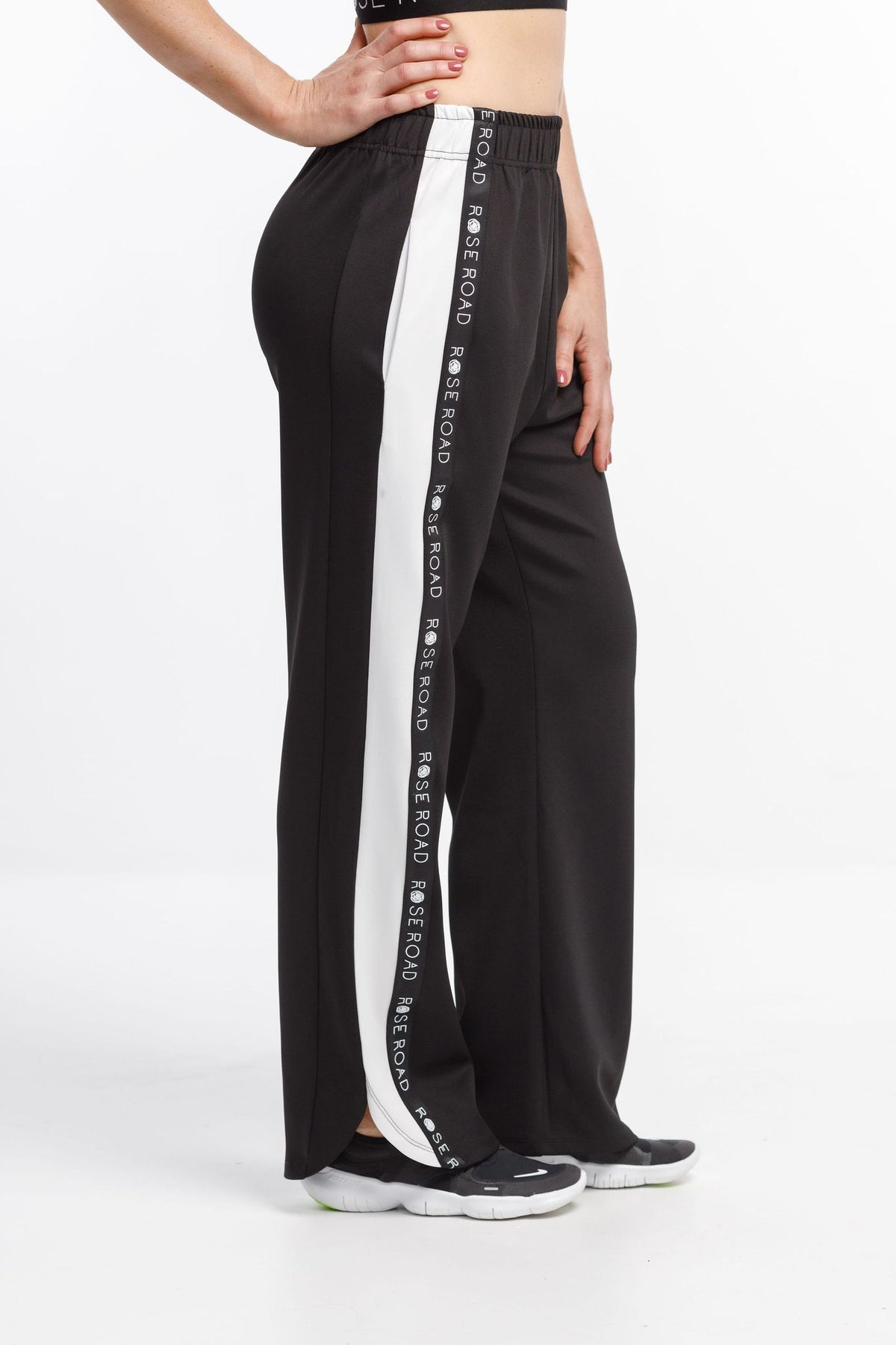 Leigh Pant Black With White Logo Panel Details