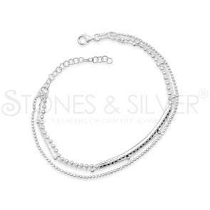 Sterling Silver Monaco Coll Layer With Black Cz Bracelet