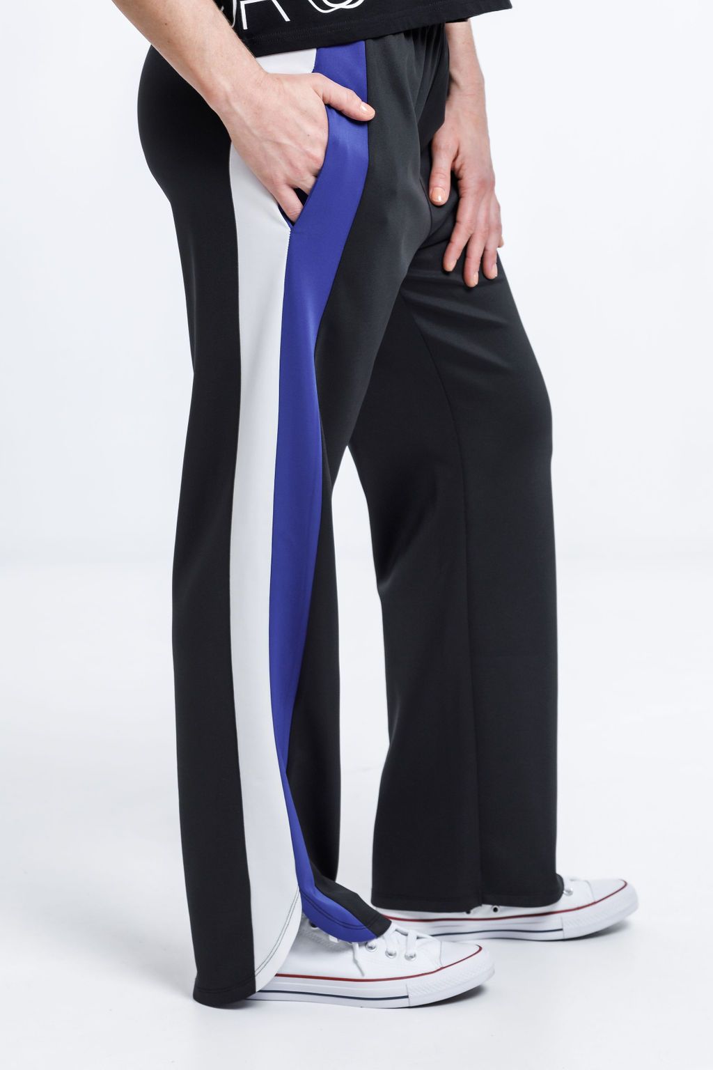 Leigh Pant Black With Blue & White Panel