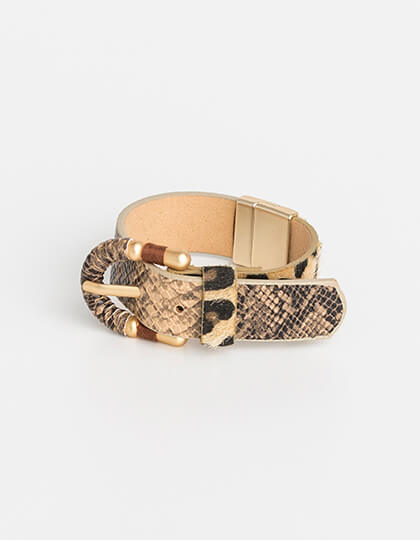 Buckle Brown Snake Wrap Bracelet