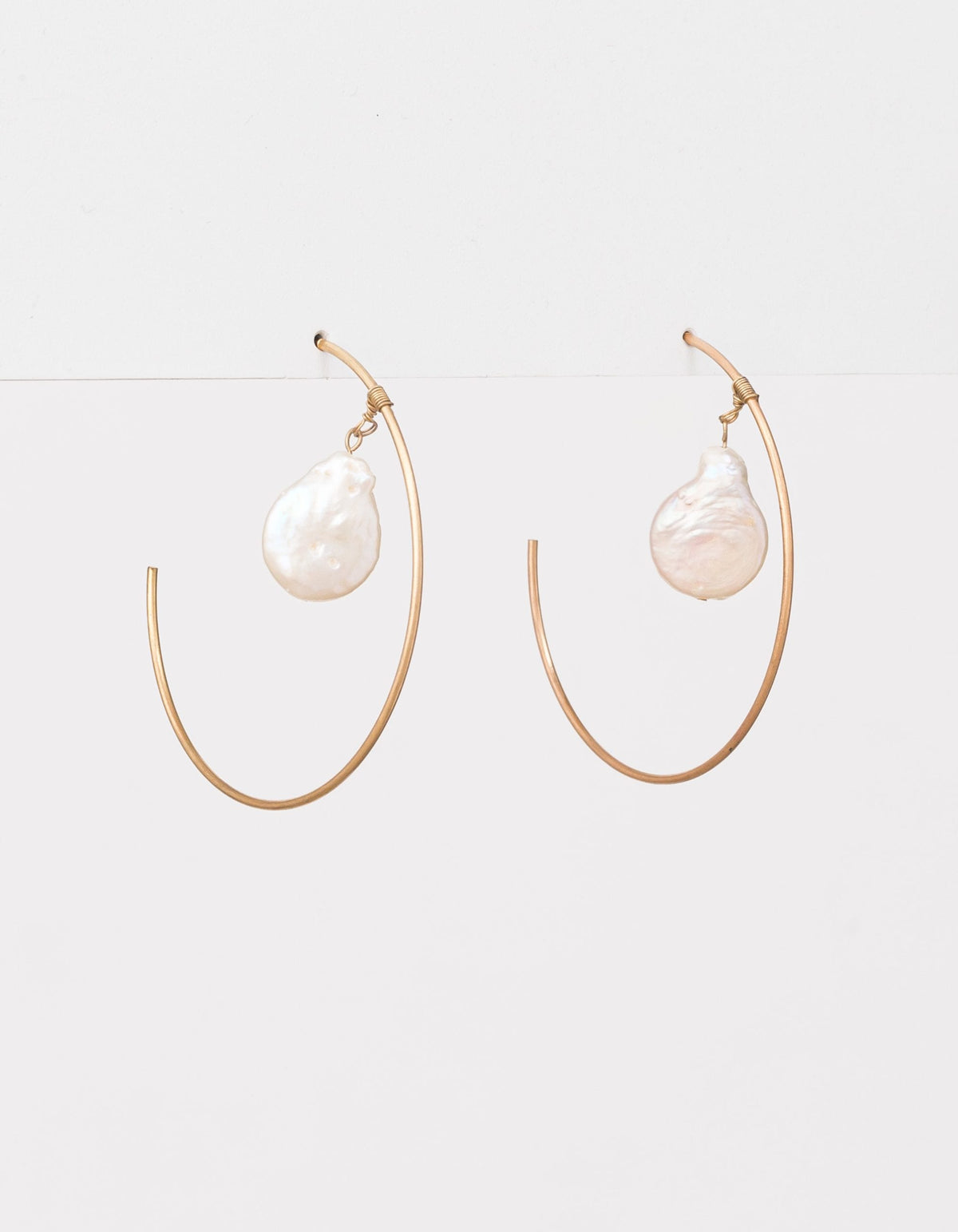 Gold Hoop With Pearl Earrings