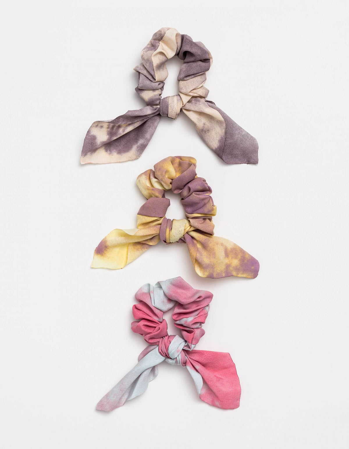 Dip Dye with Ties- Set 3 Scrunchies