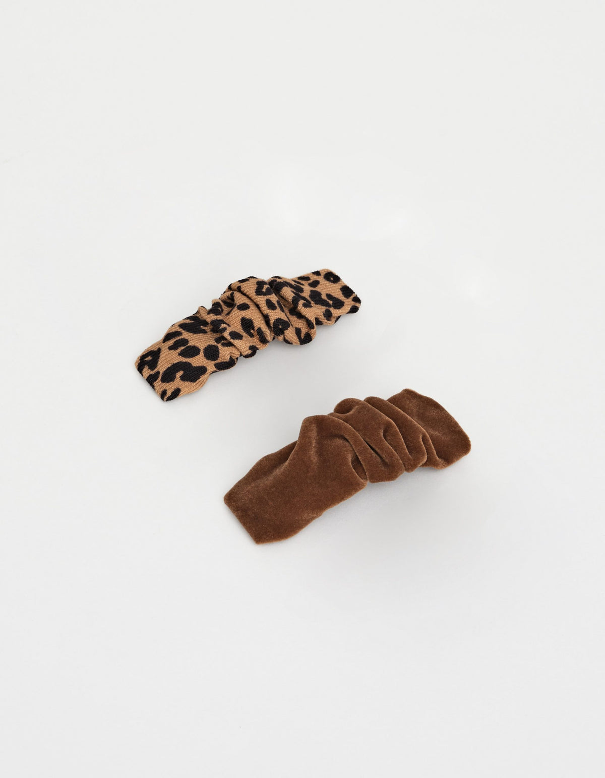 Chocolate/Leopard Hair Clips- Set of 2