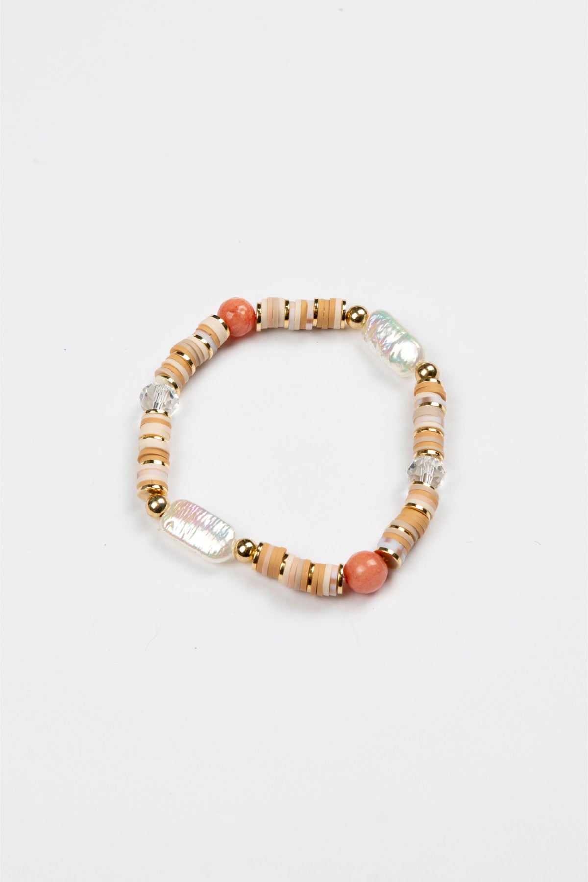 Neutral Beads Bracelet With Pearl