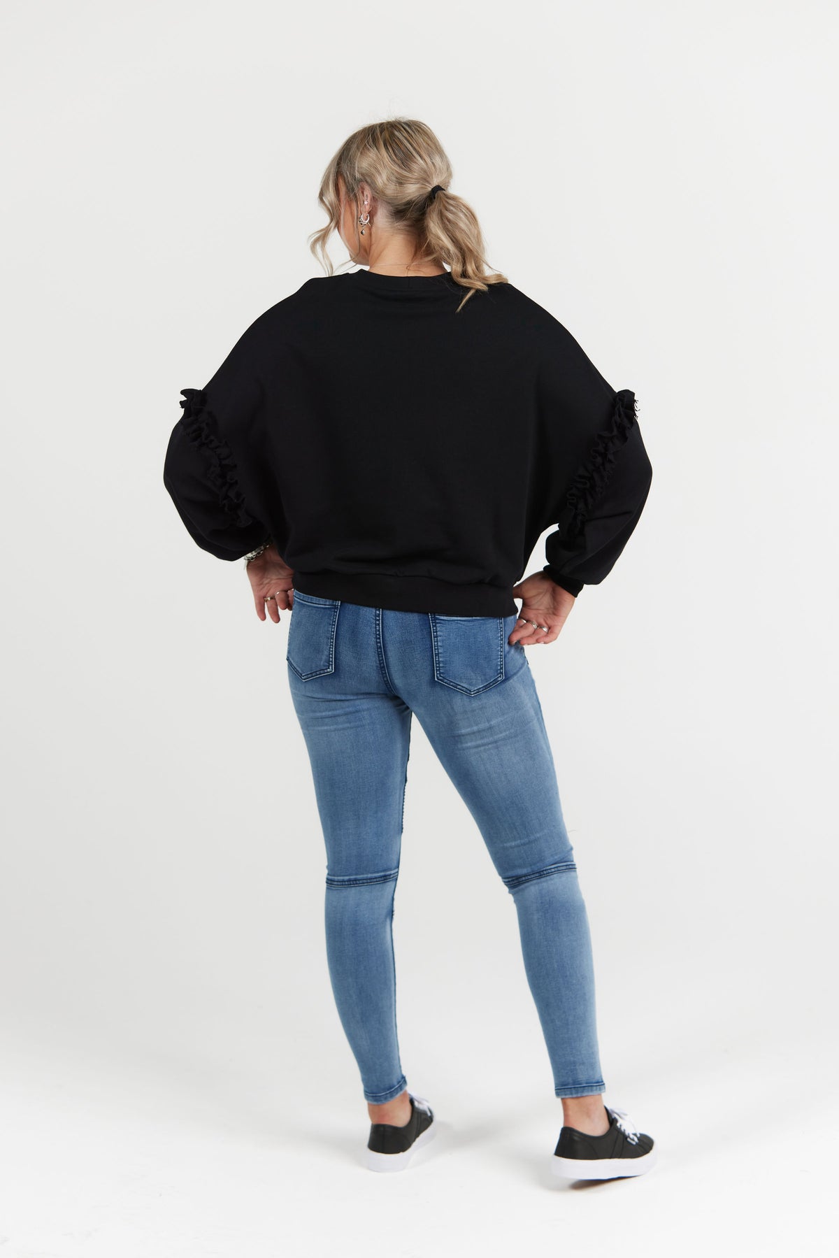 Eloise Ruffle Sweater Black