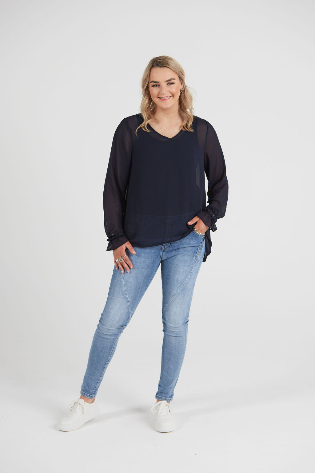 Grace Top Navy